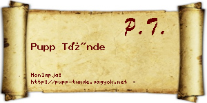 Pupp Tünde névjegykártya